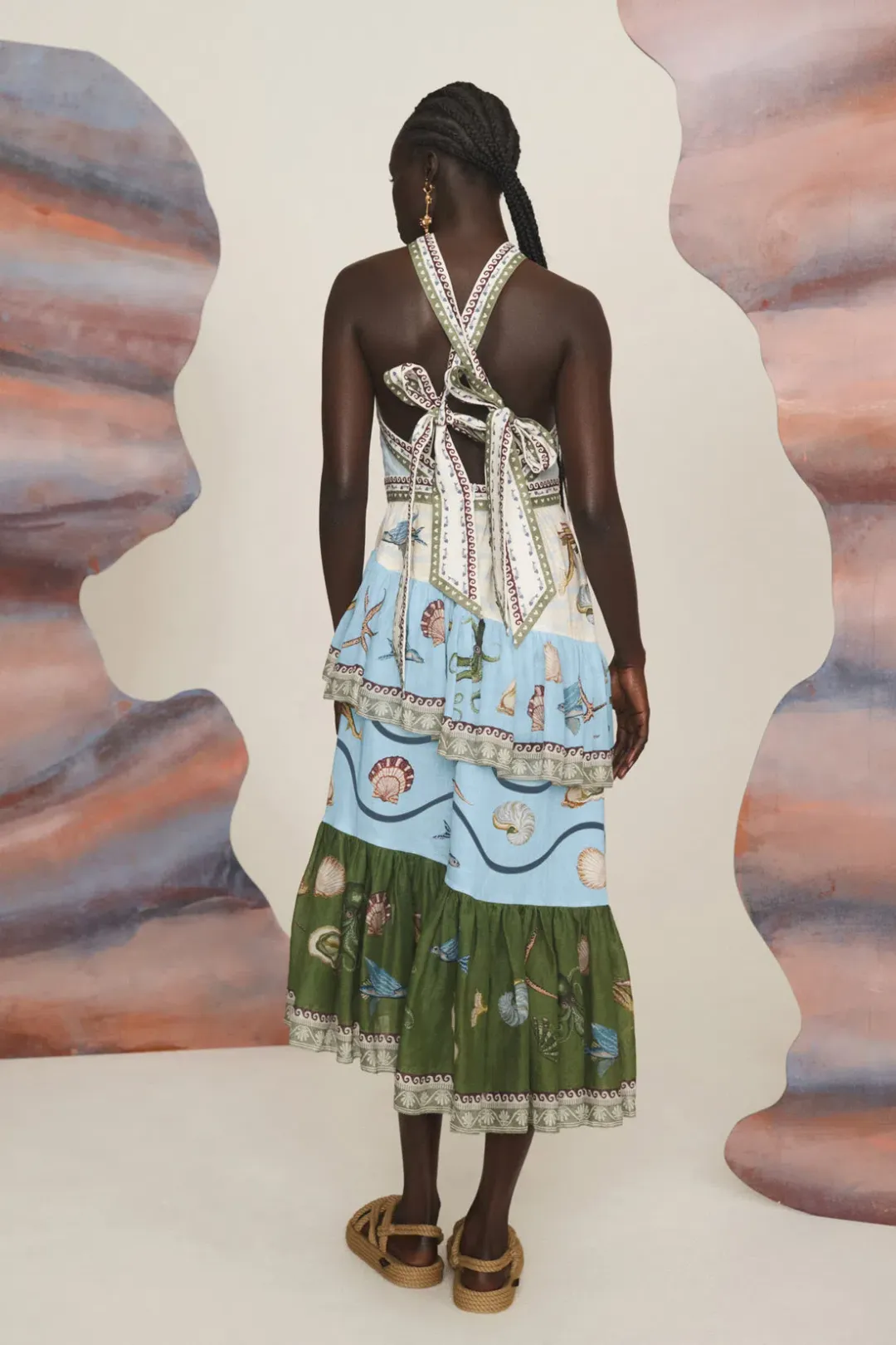 Alemais Bath House Midi Dress Size AU 14 for rent on The Volte - main image