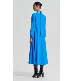 Scanlan Theodore Silk Drape Neck Dress Blue AU 6 for rent on The Volte - image 3