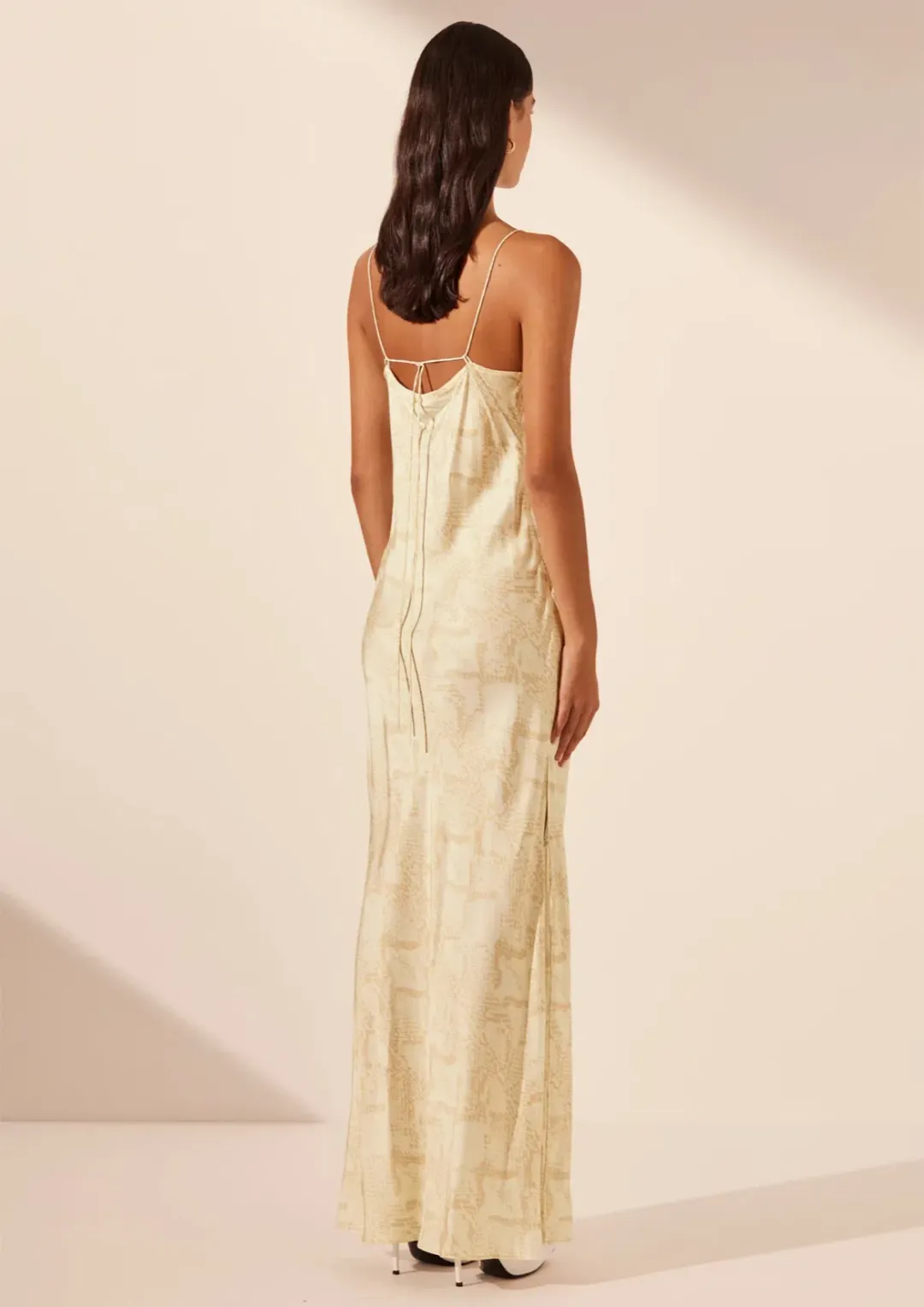 Shona Joy Plunged Slip Tie Maxi Dress Medina Print Size 4 for rent on The Volte - main image