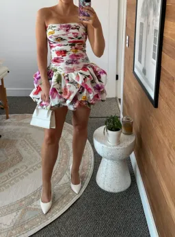 AJE Violette Bubble Hem Mini Dress Floral Size AU 8 for rent on The Volte - image 5