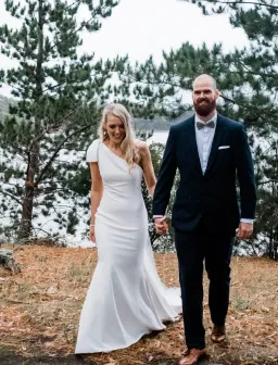 Enzoani One Shoulder Ivory Gown Size AU 10 for rent on The Volte - image 1