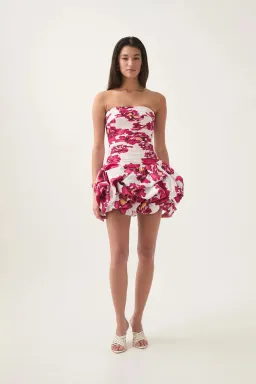 AJE Violette Bubble Hem Mini Dress Boldly Bloom Size AU 8 for rent on The Volte - image 1