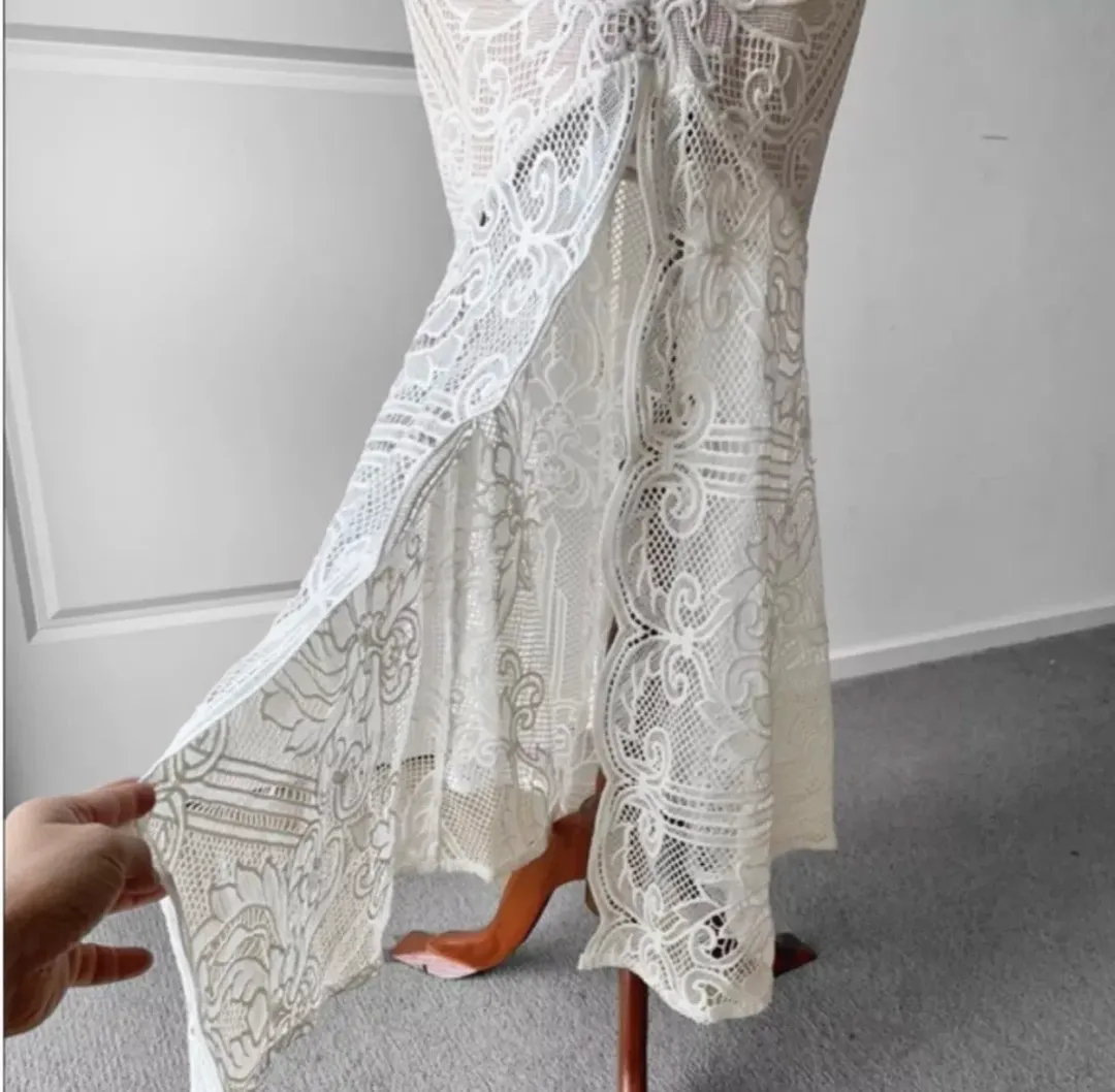 Sheike Lunar Lace Maxi Ivory Size 16 for rent on The Volte - main image