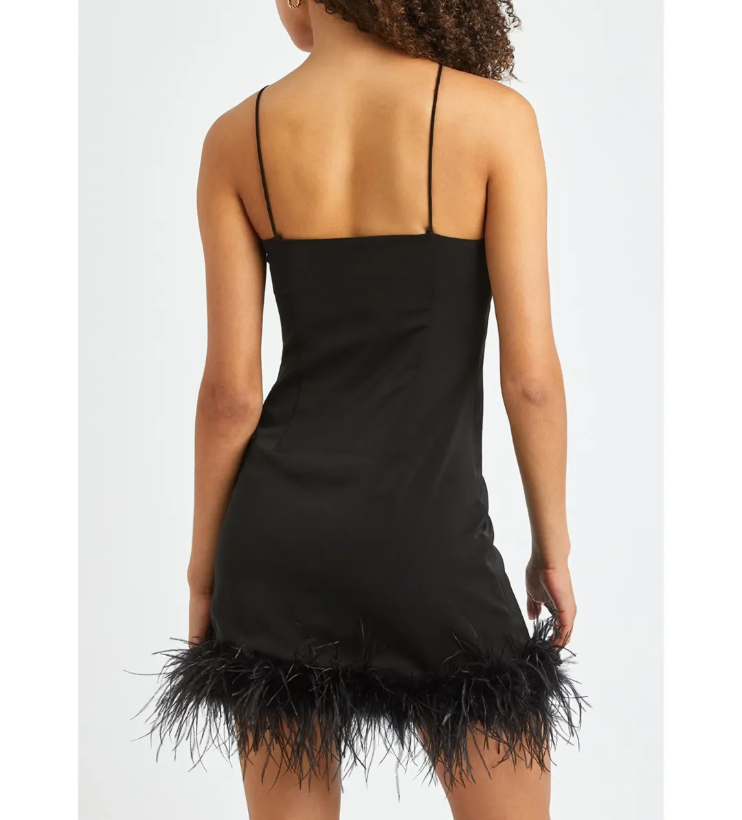 De La Vali Halter Neck Mini Dress With Black Feather Black Size 10 for rent on The Volte - main image