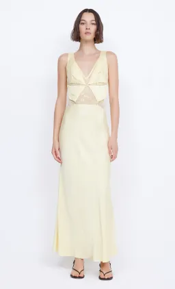 Bec & Bridge Juliette V Neck Maxi Dress Butter Yellow Size AU 10  for rent on The Volte - image 1