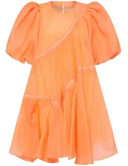 Aje Riviera Puff Sleeve Mini Dress Orange Size 6 for rent on The Volte - image 6