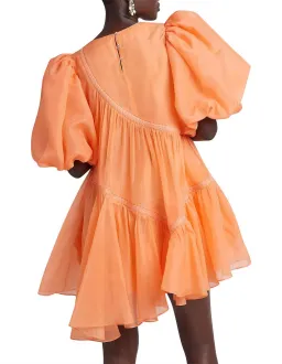 Aje Riviera Puff Sleeve Mini Dress Orange Size 6 for rent on The Volte - image 5