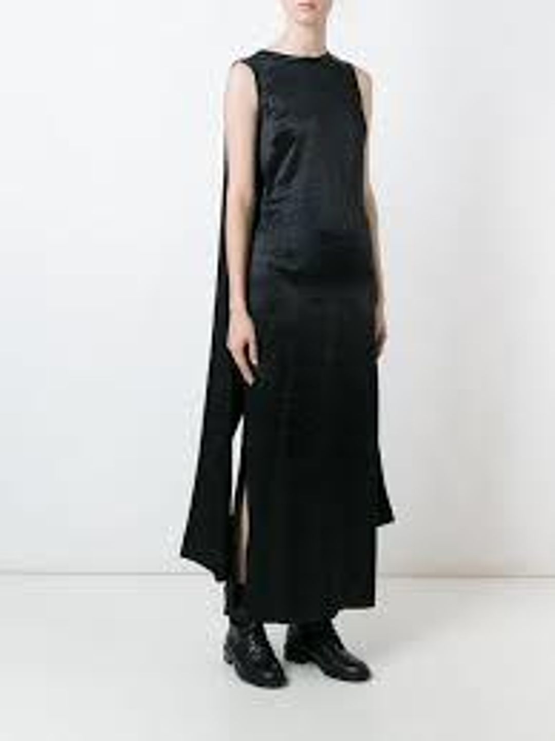 McQ Alexander McQueen Black Maxi Cape Dress size 8 for rent on The Volte - main image