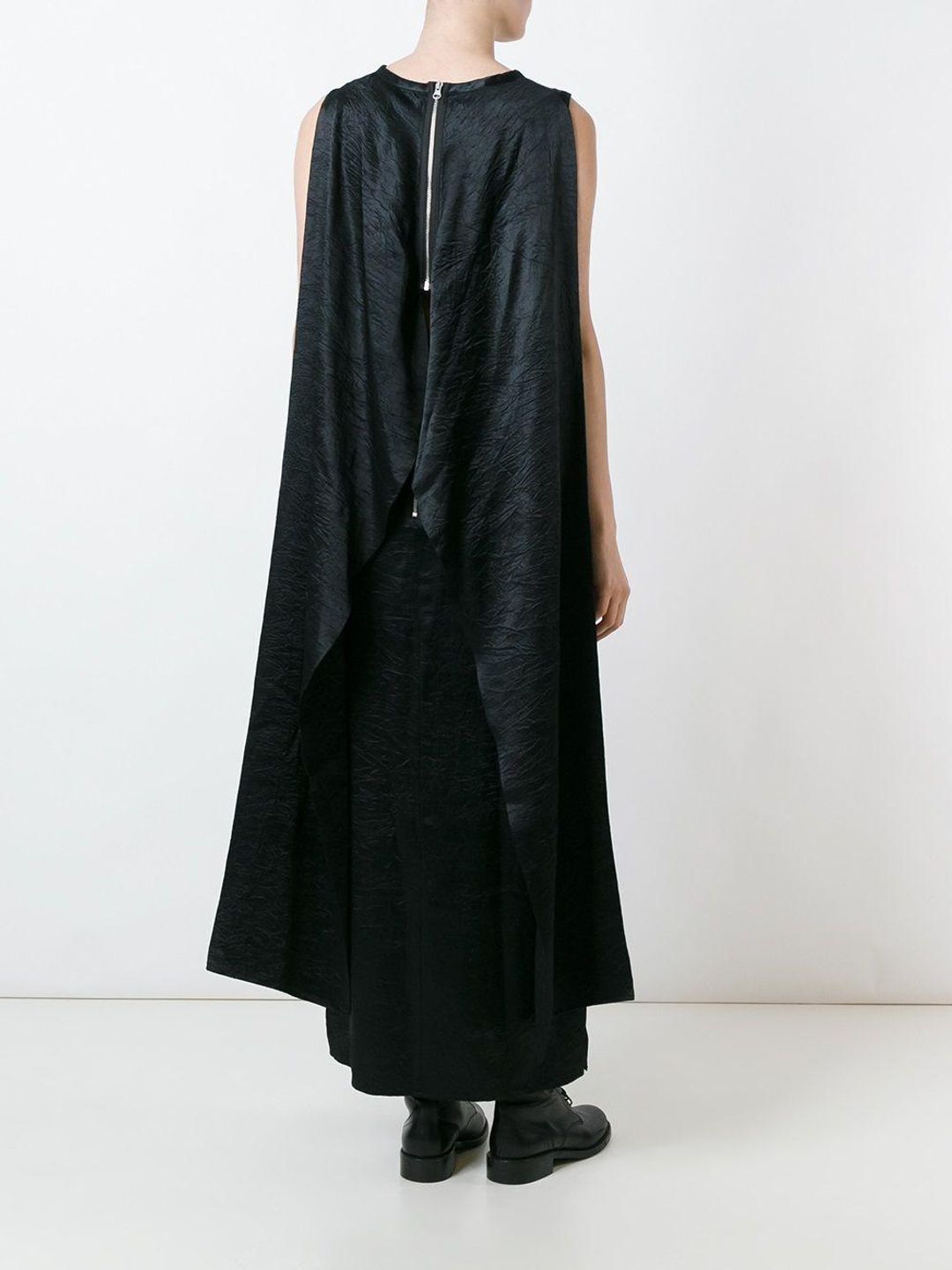 McQ Alexander McQueen Black Maxi Cape Dress size 8 for rent on The Volte - main image