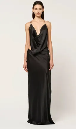 Michael Lo Sordo Iced Bias Black Maxi Dress Size 6 for rent on The Volte - image 1
