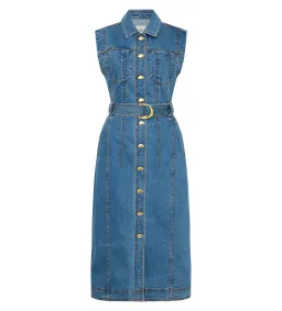 Aje Darcie Denim Midi Dress in 90's Wash Size AU 6 for rent on The Volte - image 5