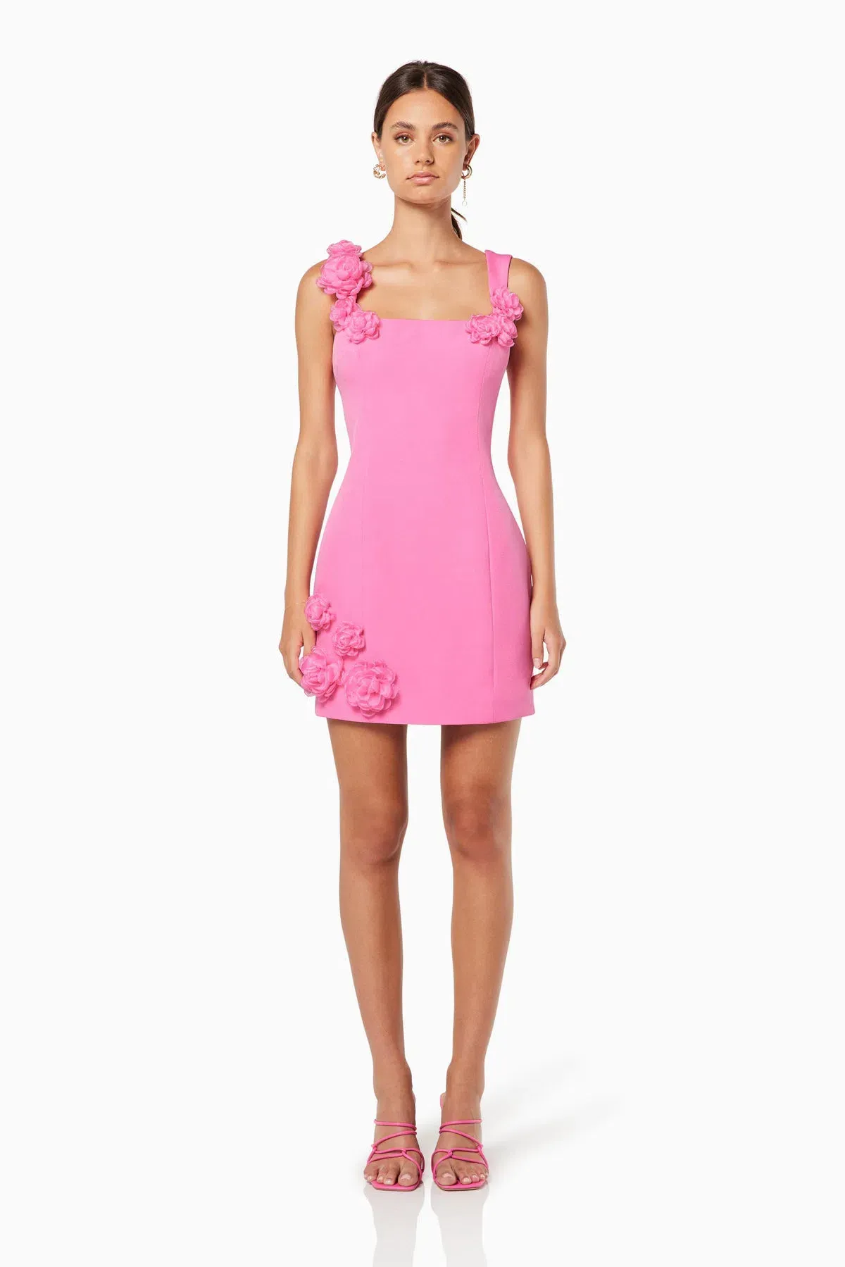 Elliatt Trompe 3D Floral Mini Dress Pink Size 12 for rent on The Volte - main image