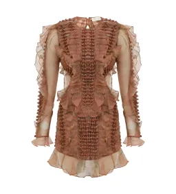 Zimmermann Illuminate Braided Mini Dress Cotton Candy Size 0 for rent on The Volte - image 5