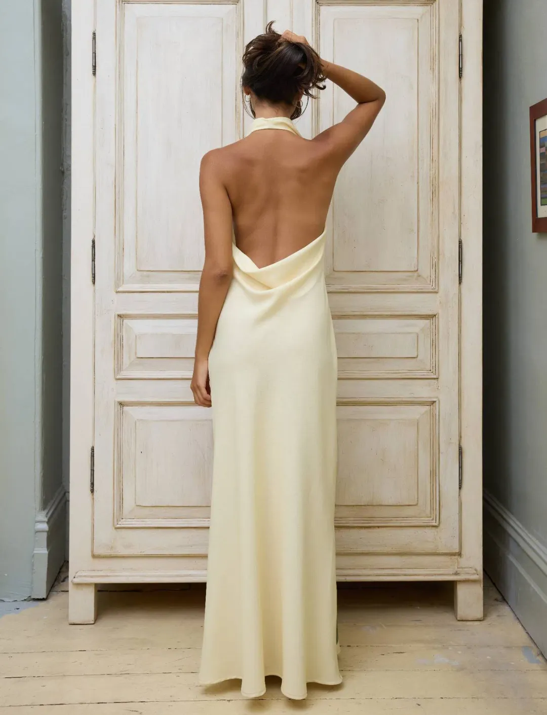 With Harper Lu Cowl Slip Dress Iris Floral Size S / AU 8 for rent on The Volte - main image