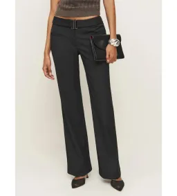 Reformation Cherie Low Waisted Pant Black Stripe Size AU 8 for rent on The Volte - image 4