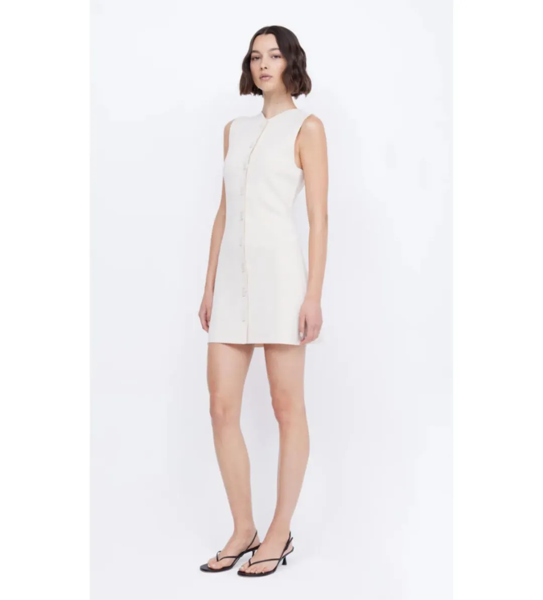 Bec & Bridge  Ilora Knit Mini Dress Ivory Size 12  for rent on The Volte - main image