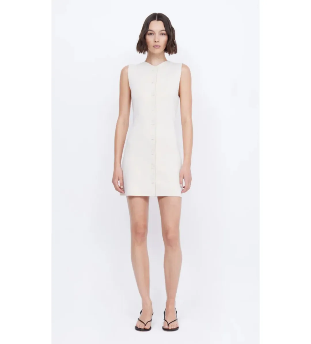 Bec & Bridge  Ilora Knit Mini Dress Ivory Size 12  for rent on The Volte - main image