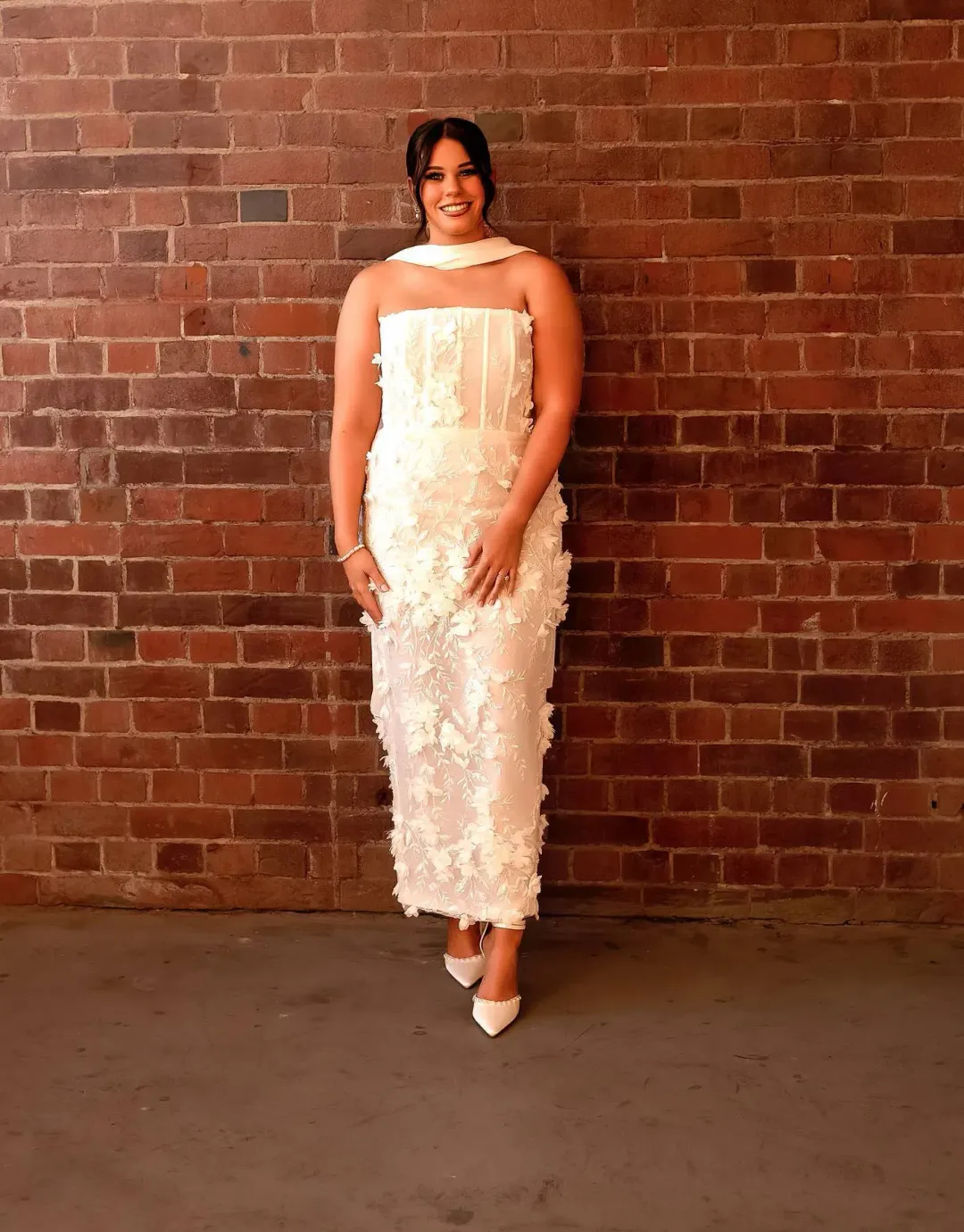 Eliya the Label Paulina Midi Dress White Size AU 14 for rent on The Volte - main image