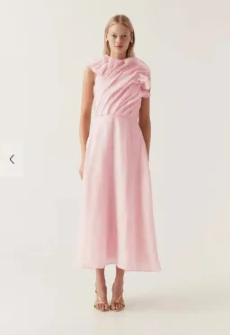 Aje Genesis Midi Dress Pink Size 6 for rent on The Volte - image 1