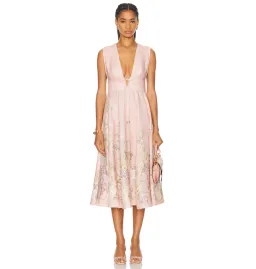 Zimmermann Waverly Plunge Midi Dress Floral Size 0 / AU 8 for rent on The Volte - image 1