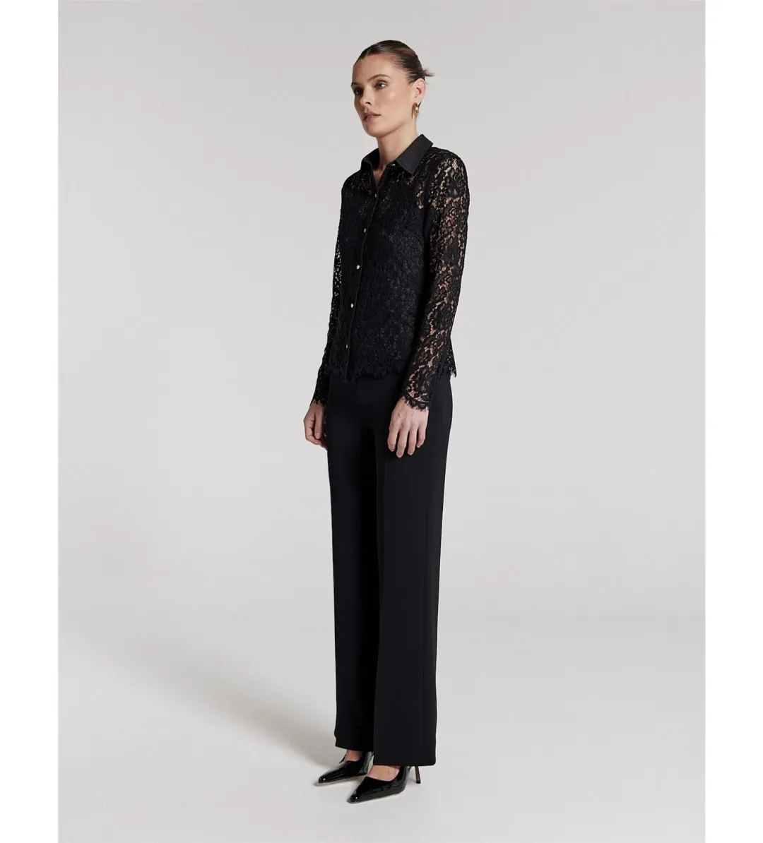 Perri Cutten Como Lace Shirt Black Size AU 6 for rent on The Volte - main image
