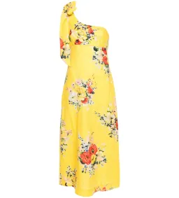 Zimmermann Alight Asymmetric Midi Dress in Yellow Floral Size 1 / AU 10 for rent on The Volte - image 4