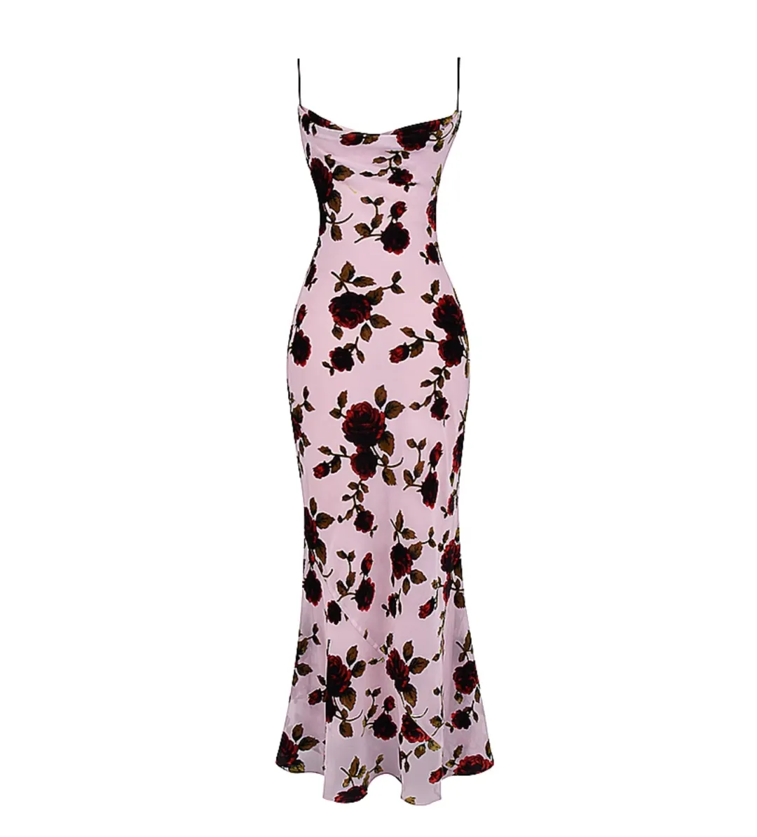 House of CB Serena Maxi Dress Pink Devore Size S/AU 8 for rent on The Volte - main image