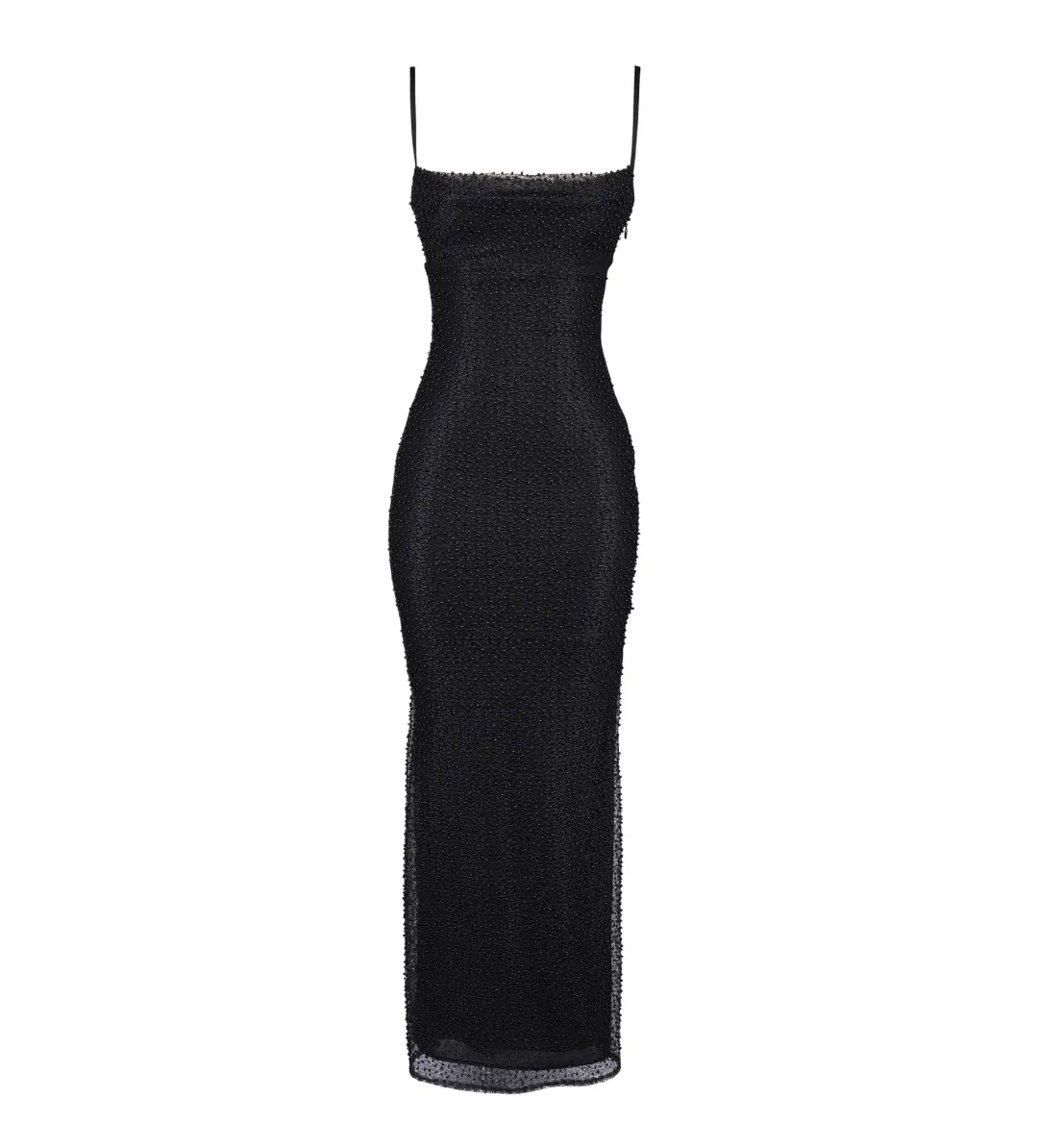 House of CB Calla Black Pearl Embellished Maxi Dress Black Size XS / AU 6 for rent on The Volte - main image