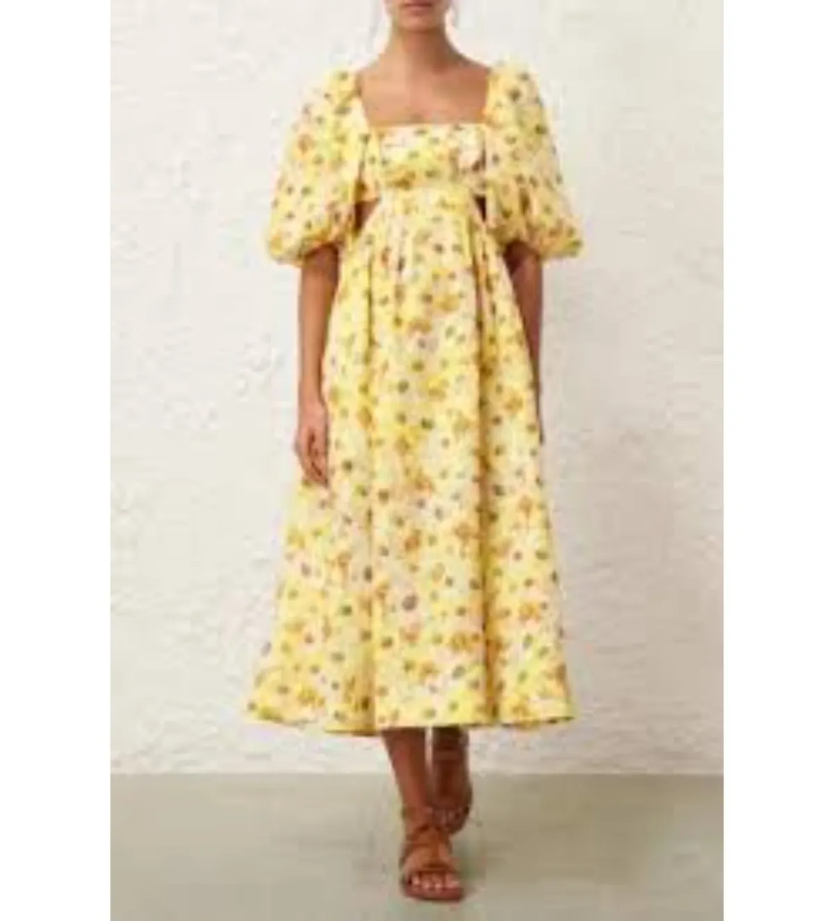 Zimmermann Lightburst Cut Out Midi Dress Size 1/AU 10 for rent on The Volte - main image