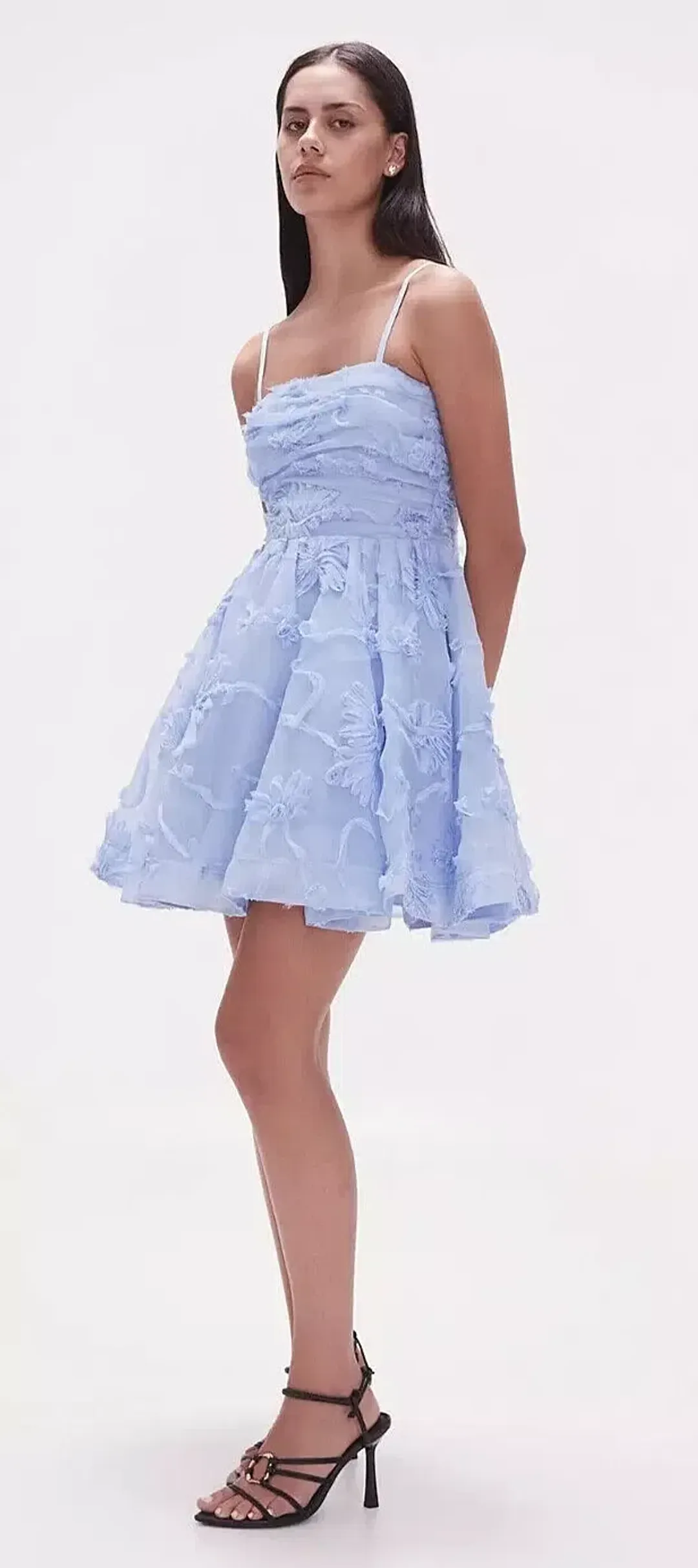 Aje Evangeline Mini Dress Light Sky Blue Size AU 16 for rent on The Volte - main image