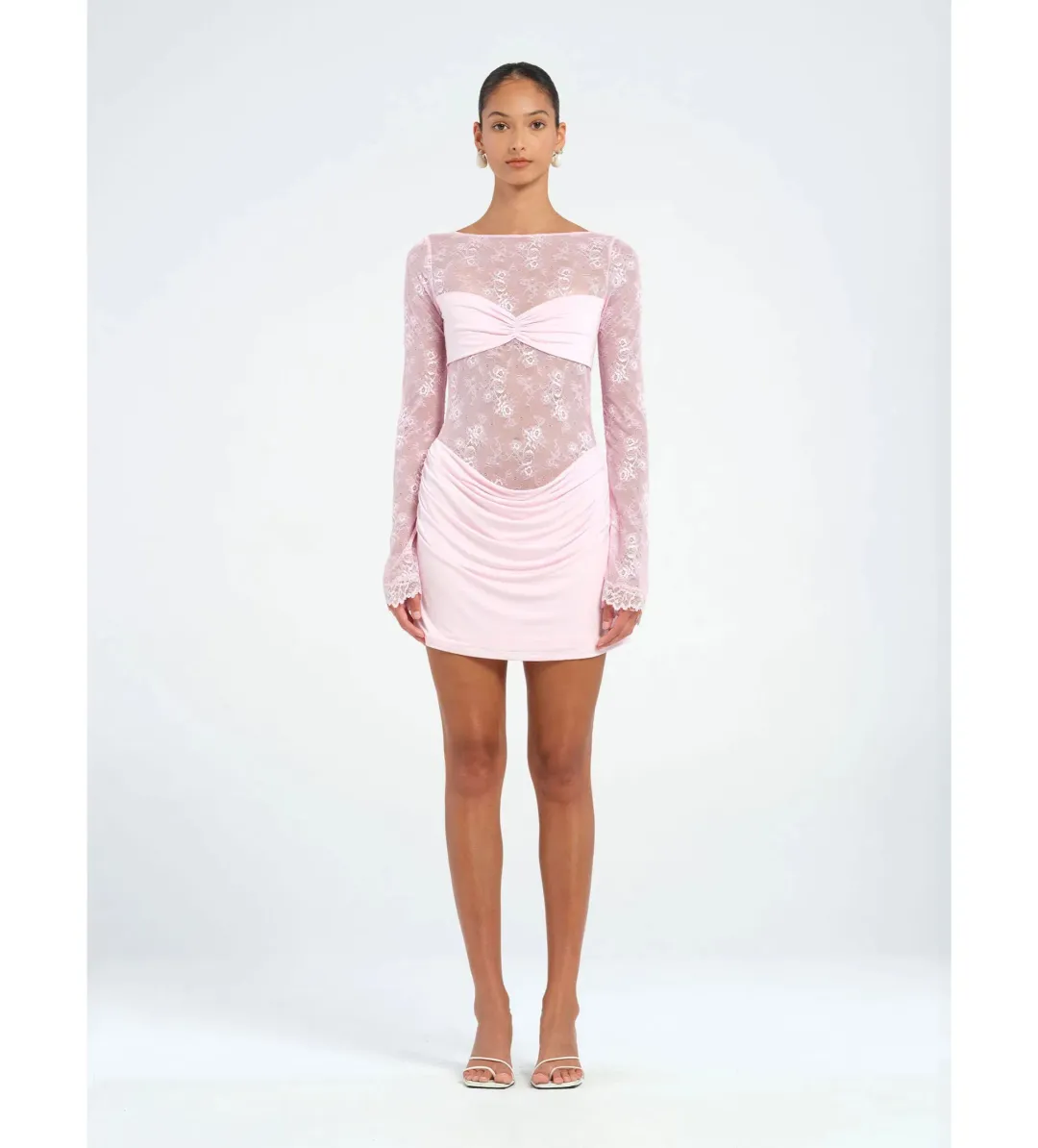 Benni Oskar Mini Dress in Baby Pink Size AU 10 for rent on The Volte - main image
