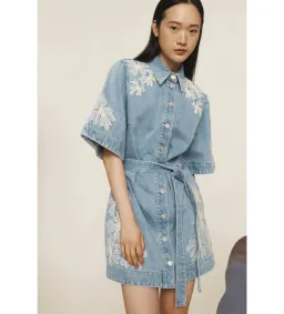 Alemais Charlene Denim Mini Dress Size AU 16  for rent on The Volte - image 4