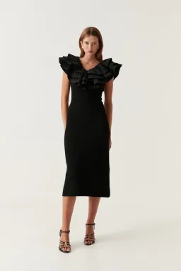 AJE Transcendent Ruffle Midi Dress AU 6 XS for rent on The Volte - image 2