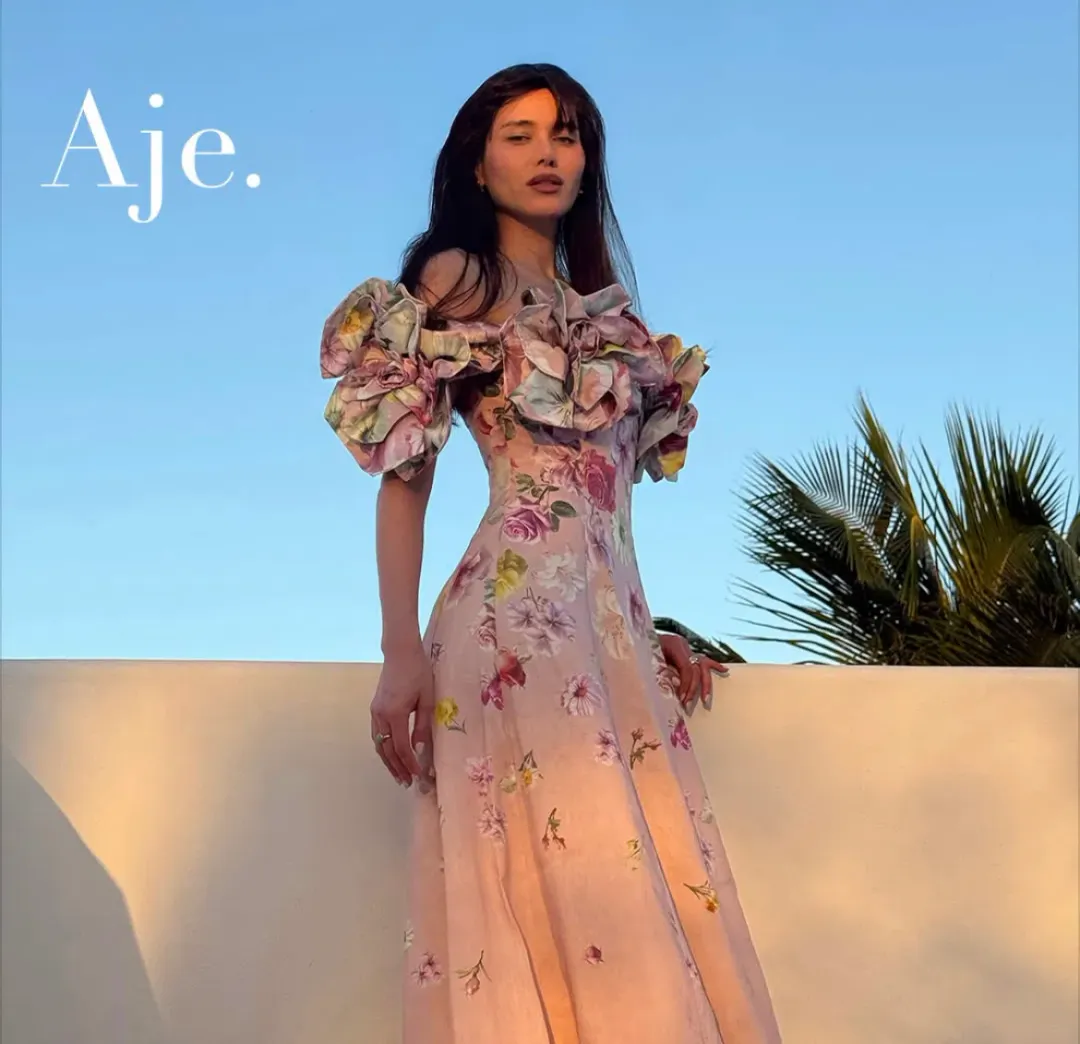 Aje Misha Maxi Dress Floral Pink Size 8 for rent on The Volte - main image