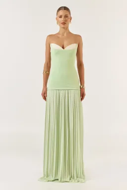 She is OLLÁ Nicolette Maxi Dress Green Size 8  for rent on The Volte - image 3