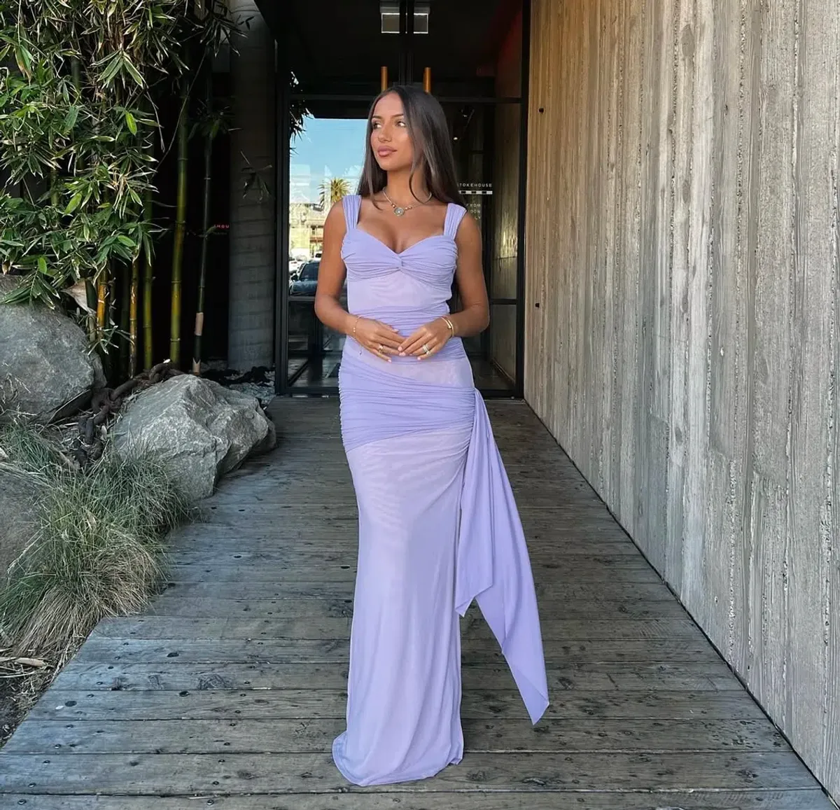 She is Olla Ariel Maxi Dress Lavender Size AU 8 for rent on The Volte - main image