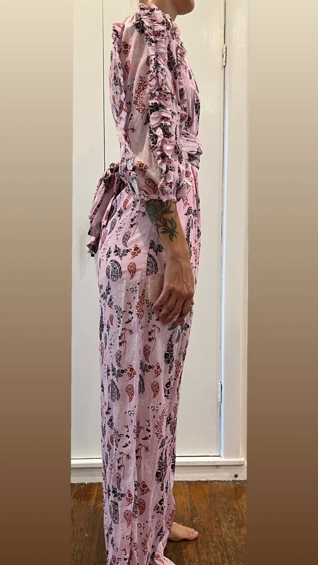 Joslin Jumpsuit Paisley Pink Size AU 10 for rent on The Volte - main image