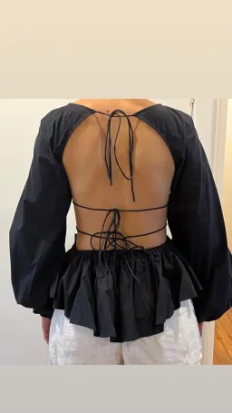 Joslin Studio Navy Blue Long Belle Sleeves Size AU 8 for rent on The Volte - image 2