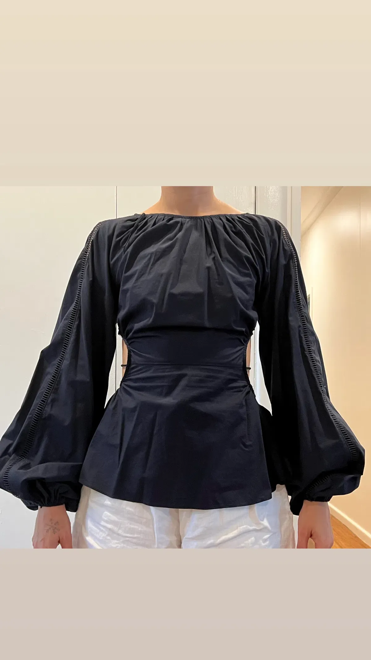 Joslin Studio Navy Blue Long Belle Sleeves Size AU 8 for rent on The Volte - main image