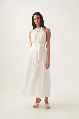 AJE Mariel Trapeze Midi Dress White Size AU 10 for rent on The Volte - image 1