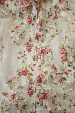 Zimmermann Radiate Applique Shirt Mini Dress Floral Size 2 / Aus 10 for rent on The Volte - image 3