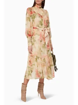 Zimmermann Espionage Swing Yoke Midi Dress in Antique Peony  Size 1 / AU 10 for rent on The Volte - image 2