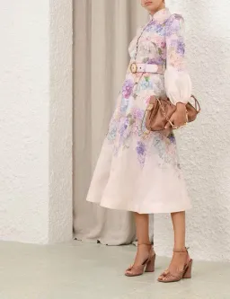 Zimmermann Dawning Buttoned Midi Dress Multi Hydrangea Size 2 / Aus 12 for rent on The Volte - image 3