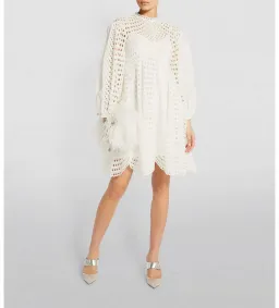 Zimmermann Poppy Eyelet Mini Dress White Size 0/ AU 8 for rent on The Volte - image 1