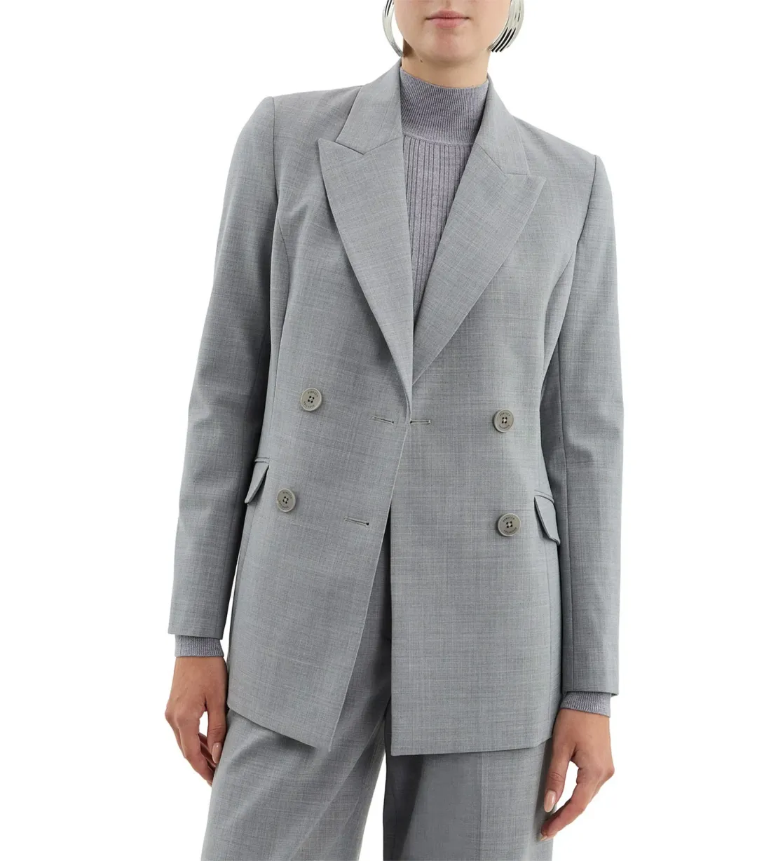 Rebecca Vallance Benoit Loose Fit Blazer in Grey Size AU 6 for rent on The Volte - main image