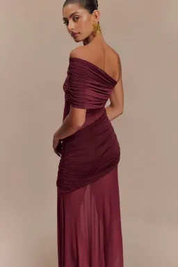 MESHKI Dallas One Shoulder Burgundy Size 8 for rent on The Volte - image 2