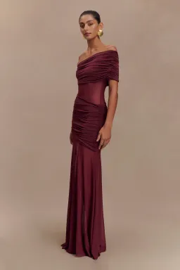 MESHKI Dallas One Shoulder Burgundy Size 8 for rent on The Volte - image 1