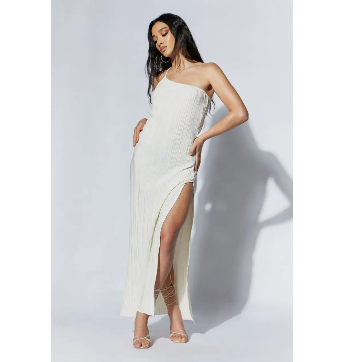 Meshki Pari Crinkle Maxi Dress Wheat Size S / AU 8 for rent on The Volte - main image