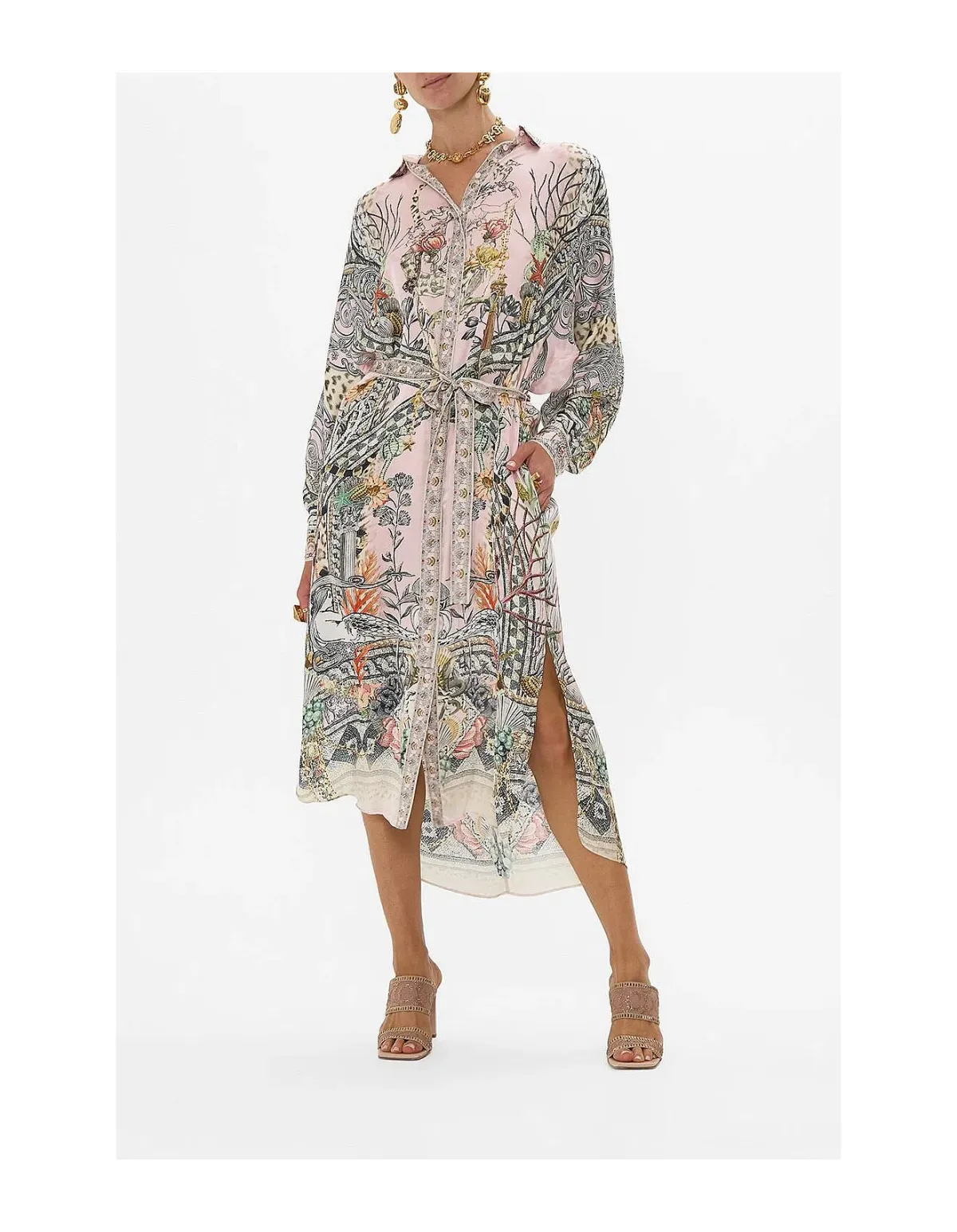 Camilla Collared Button Through Midi Dress Cave of Wonders Size XL / AU 14 for rent on The Volte - main image