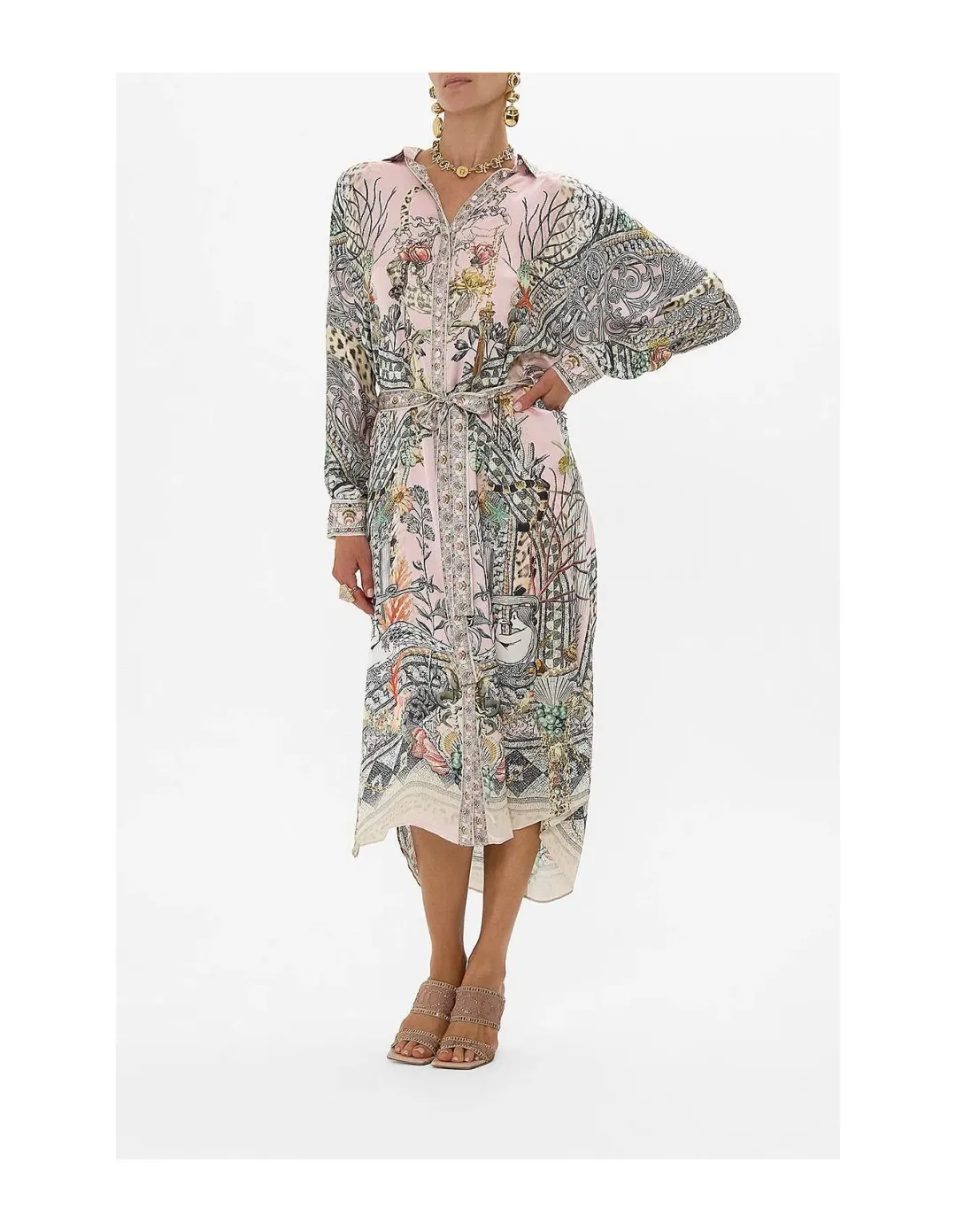 Camilla Collared Button Through Midi Dress Cave of Wonders Size XL / AU 14 for rent on The Volte - main image